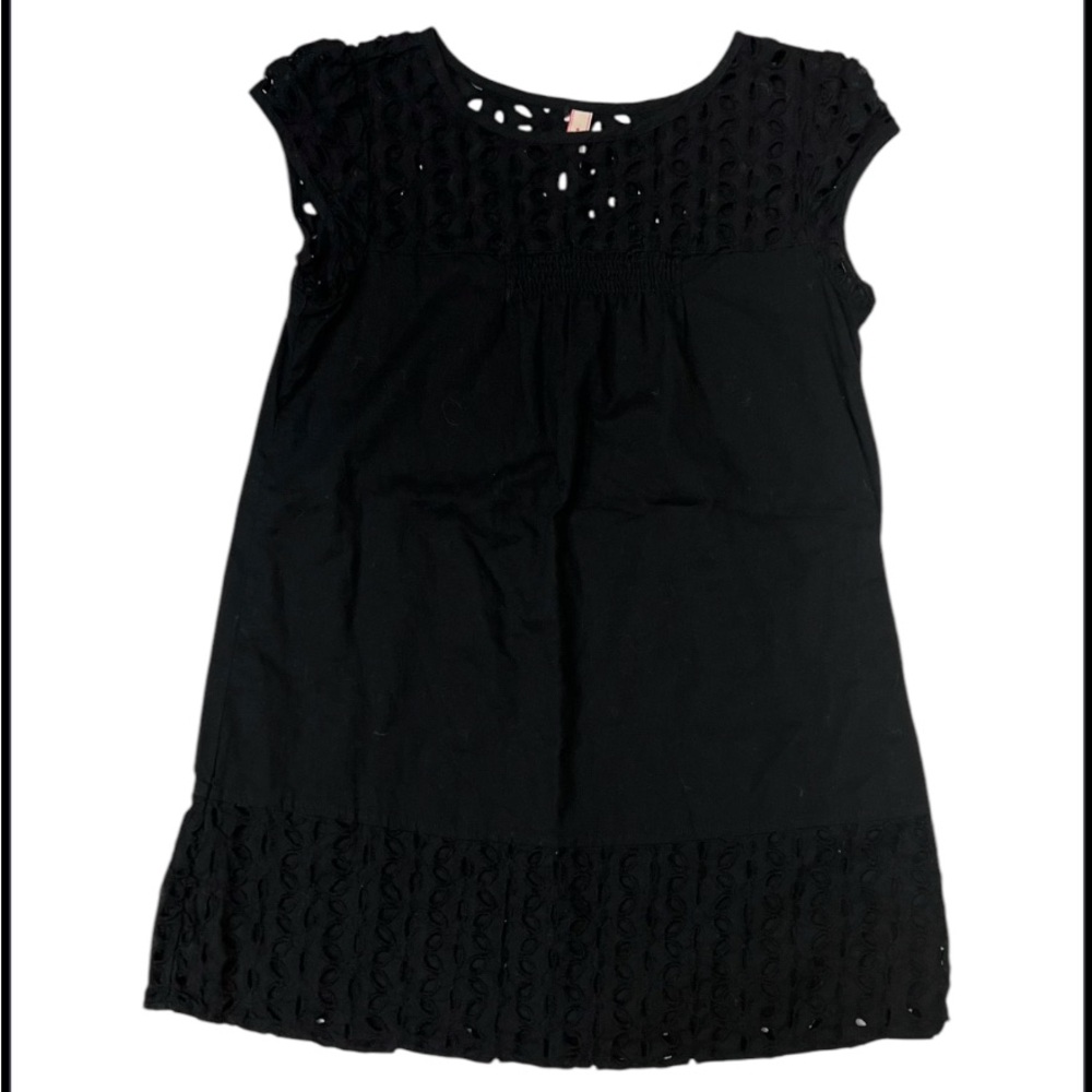 Little girls Black Eyelet Dress